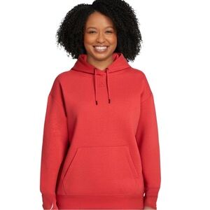 Reebok Oversized Hoodie XL Baked Apple Red Cotton Blend Pullover Sweatshirt NWT